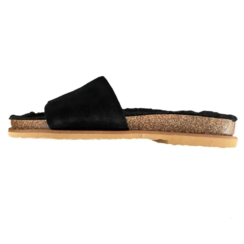 Vince Camuto Kanadial Black Verona Suede slipper Slide Sandal Size 8.5